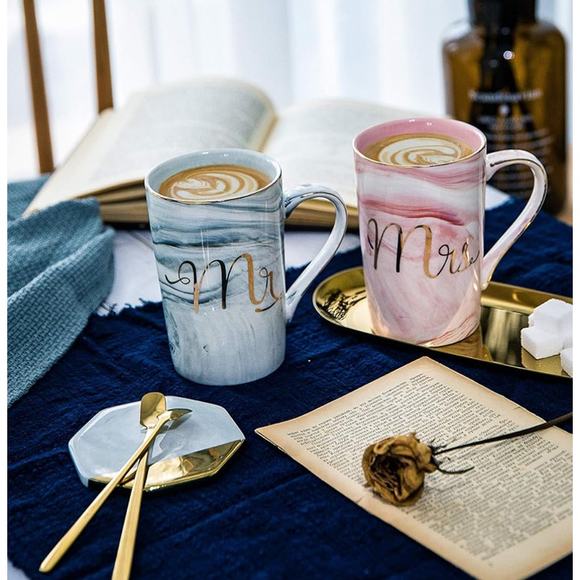 Mr and Mrs Coffee Ceramic Mugs Wedding Gifts Bride Groom Couples Bridal Shower - Picture 4 of 5